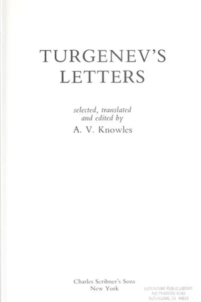 Capa de Turgenev's letters