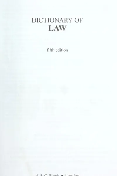 Capa de Dictionary of law