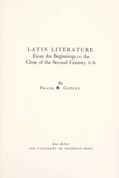 Capa de Latin literature