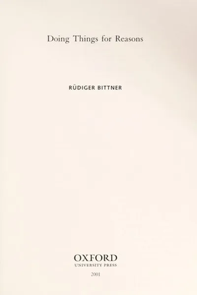 Capa de Doing things for reasons