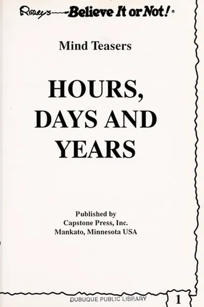 Capa de Hours, days, and years