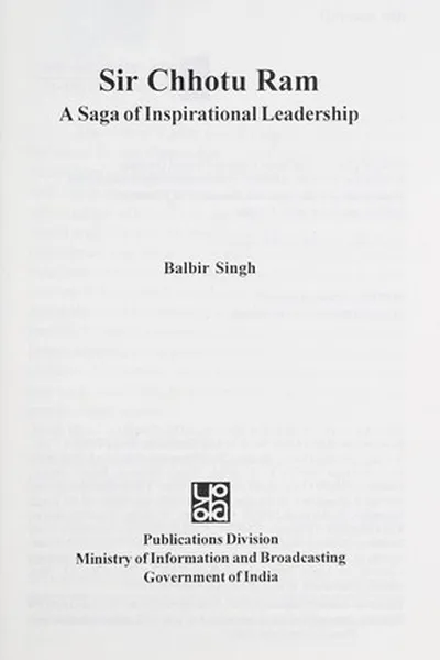 Capa de Sir Chhotu Ram