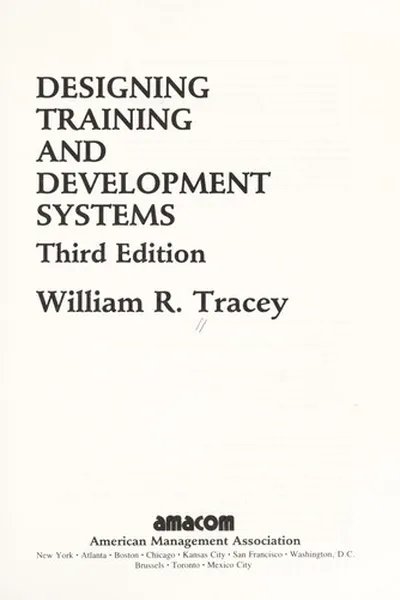 Capa de Designing training and development systems