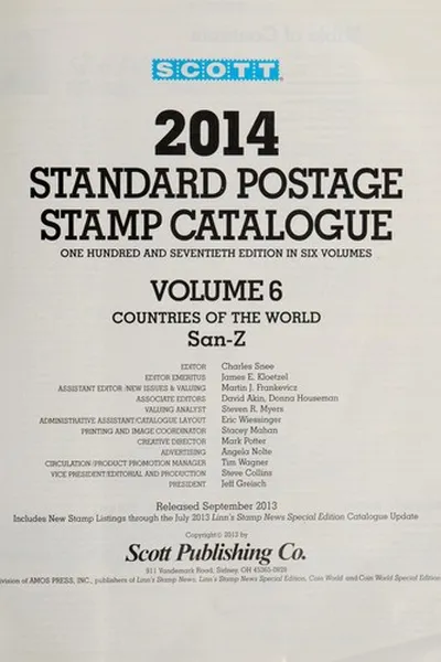 Capa de Scott 2014 standard postage stamp catalogue