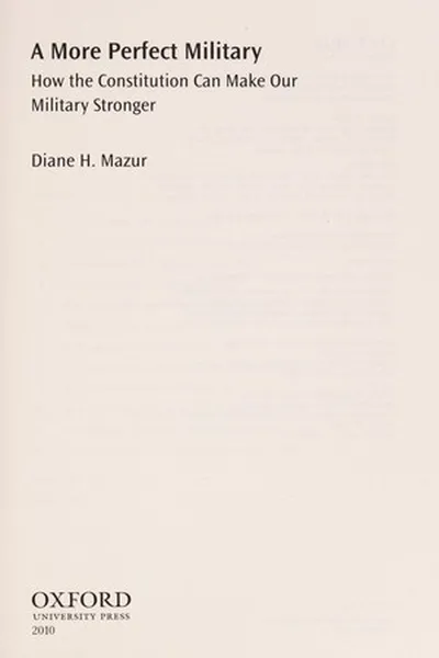 Capa de A more perfect military