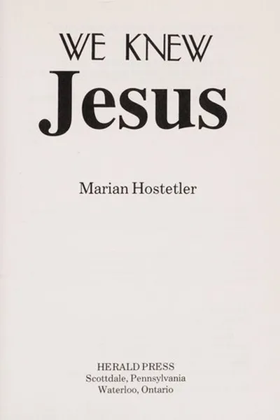 Capa de We knew Jesus