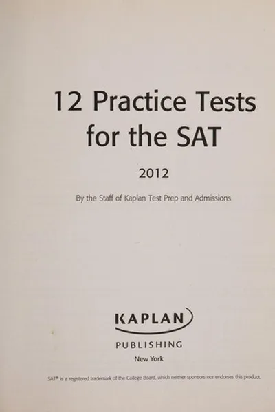 Capa de 12 practice tests for the SAT 2012