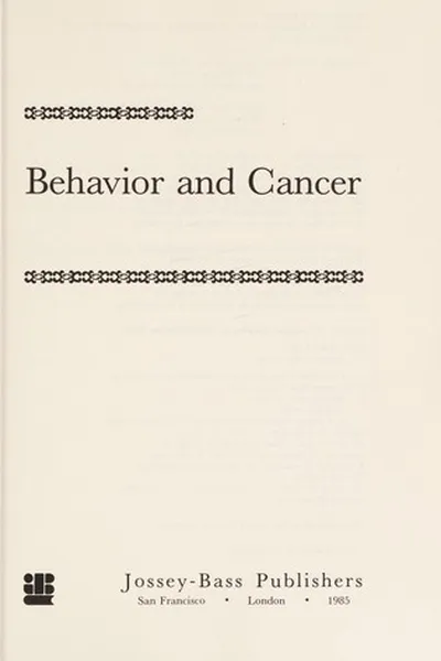 Capa de Behavior and Cancer
