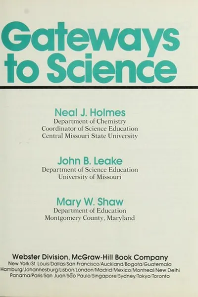 Capa de Gateways to science