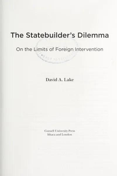 Capa de The statebuilder's dilemma