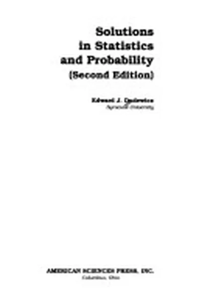 Capa de Solutions in statistics and probability