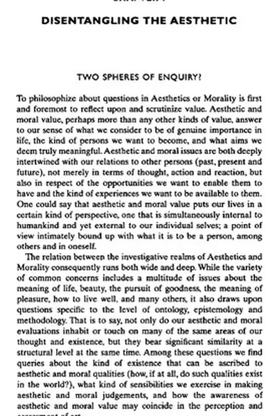 Capa de Aesthetics and morality