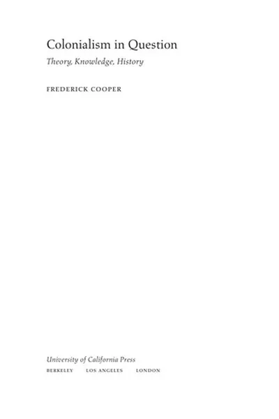 Capa de Colonialism in question