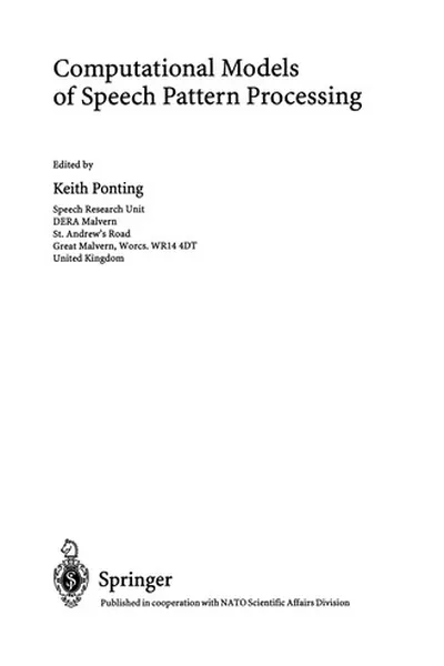 Capa de Computational Models of Speech Pattern Processing