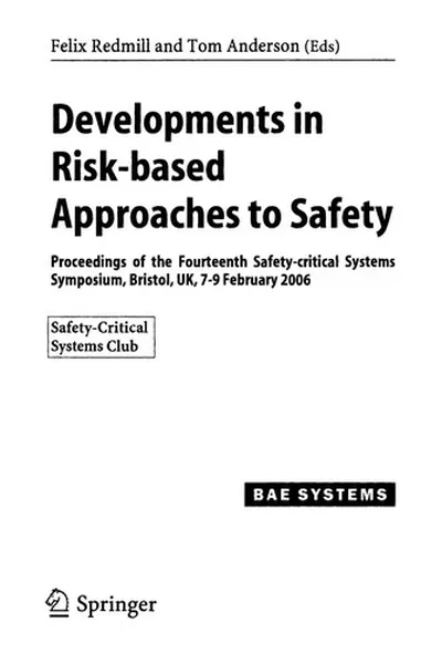 Capa de Developments in risk-based approaches to safety