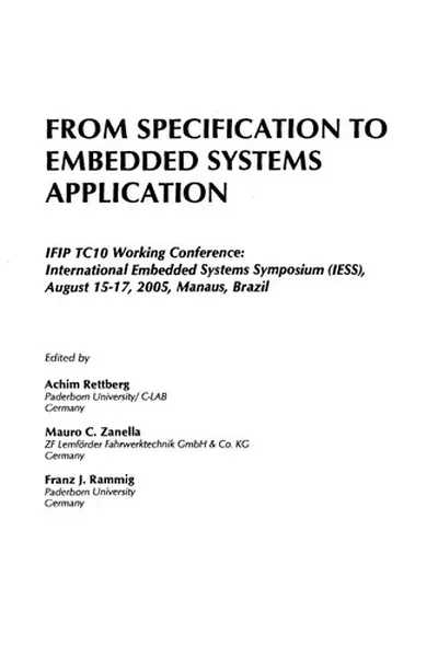 Capa de From specification to embedded systems application