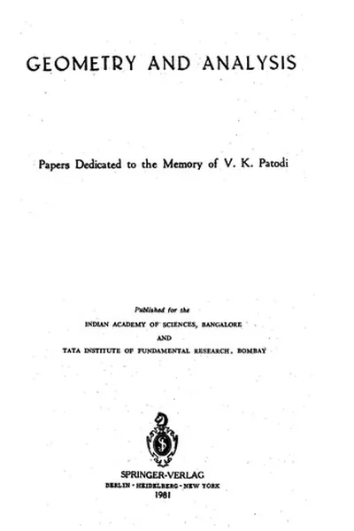 Capa de Geometry and analysis