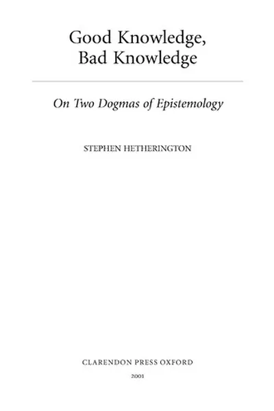 Capa de Good knowledge, bad knowledge