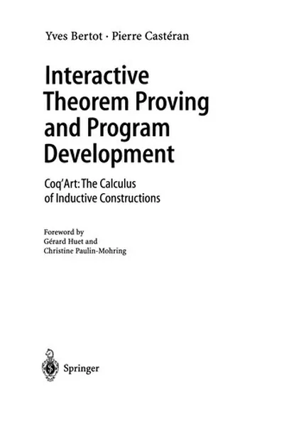 Capa de Interactive Theorem Proving and Program Development