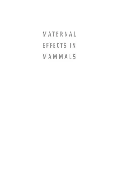 Capa de Maternal effects in mammals