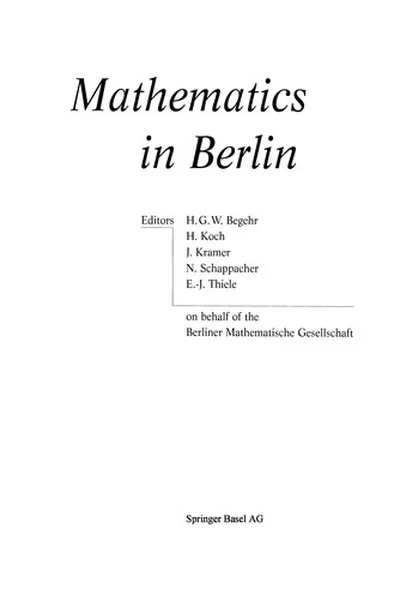 Capa de Mathematics in Berlin