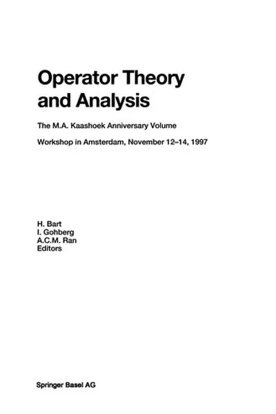 Capa de Operator Theory and Analysis