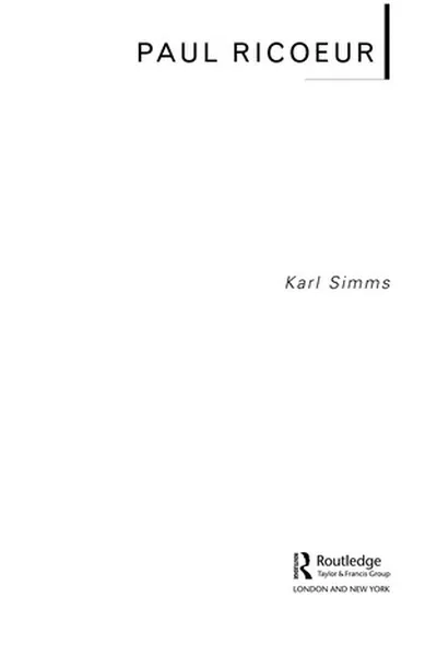 Capa de Paul Ricoeur / Karl Simms