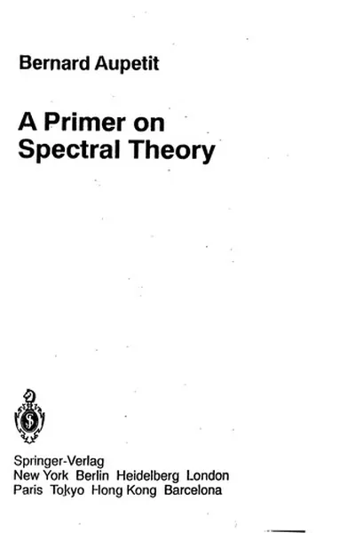 Capa de A primer on spectral theory