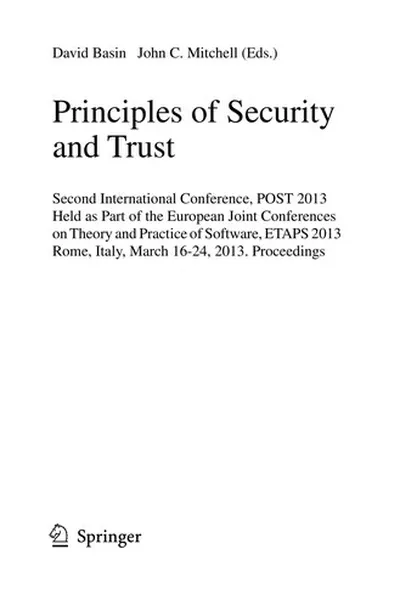 Capa de Principles of Security and Trust