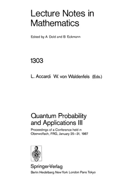 Capa de Quantum probability and applications III