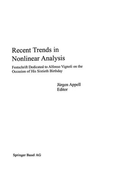 Capa de Recent Trends in Nonlinear Analysis