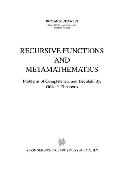 Capa de Recursive Functions and Metamathematics