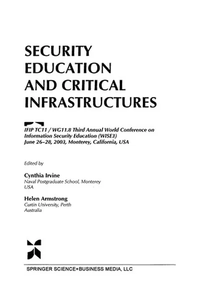 Capa de Security Education and Critical Infrastructures