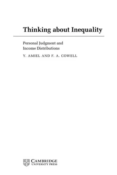 Capa de Thinking about inequality