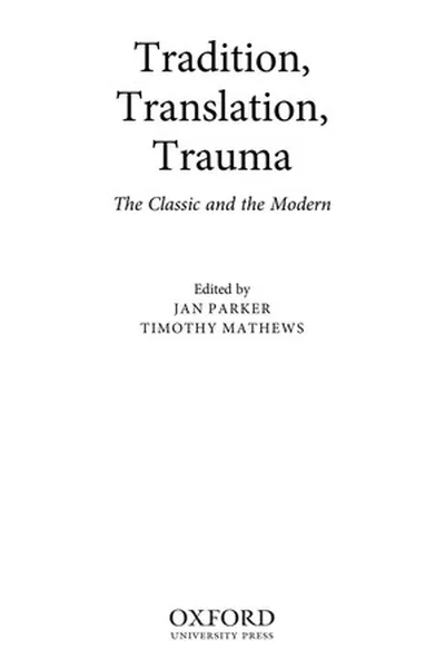 Capa de Tradition, translation, trauma