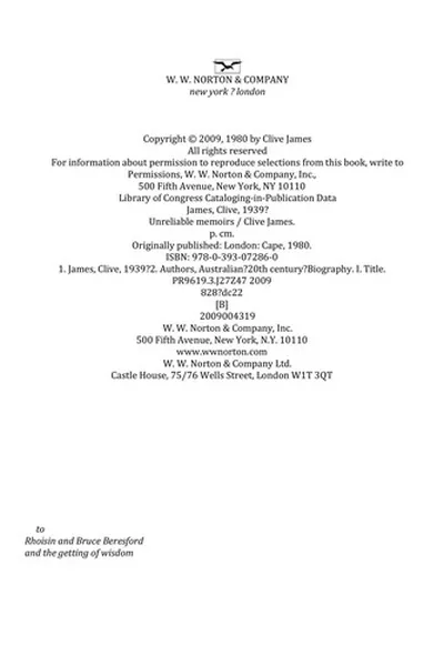 Capa de Unreliable memoirs