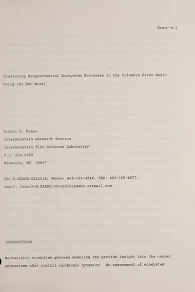 Capa de Predicting biogeochemical ecosystem processes in the Columbia River Basin using the BGC model