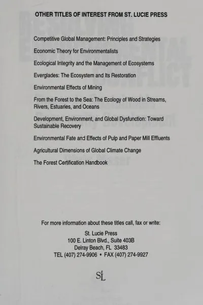 Capa de Resolving environmental conflict