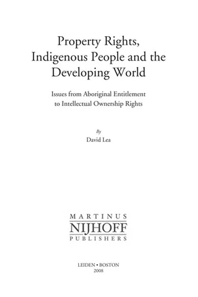 Capa de Property rights, indigenous people and the developing world
