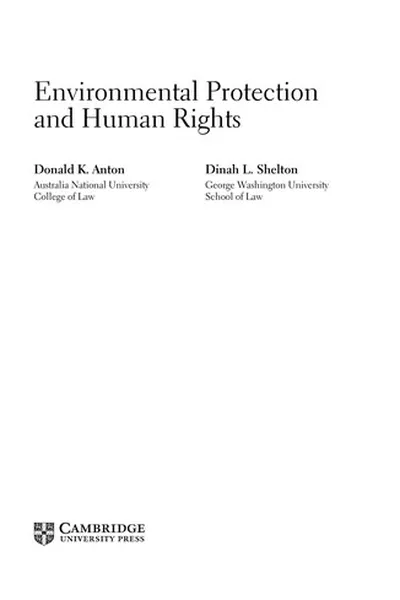 Capa de Environmental protection and human rights