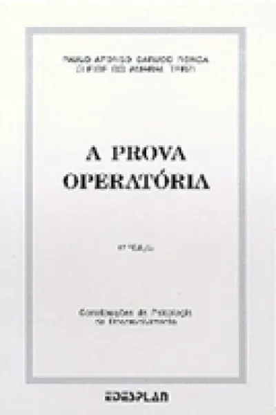 Cover of A prova operatória