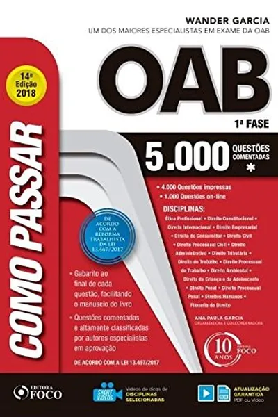 Cover of Como Passar na OAB 1ª Fase. 5.000 Questões Comentadas