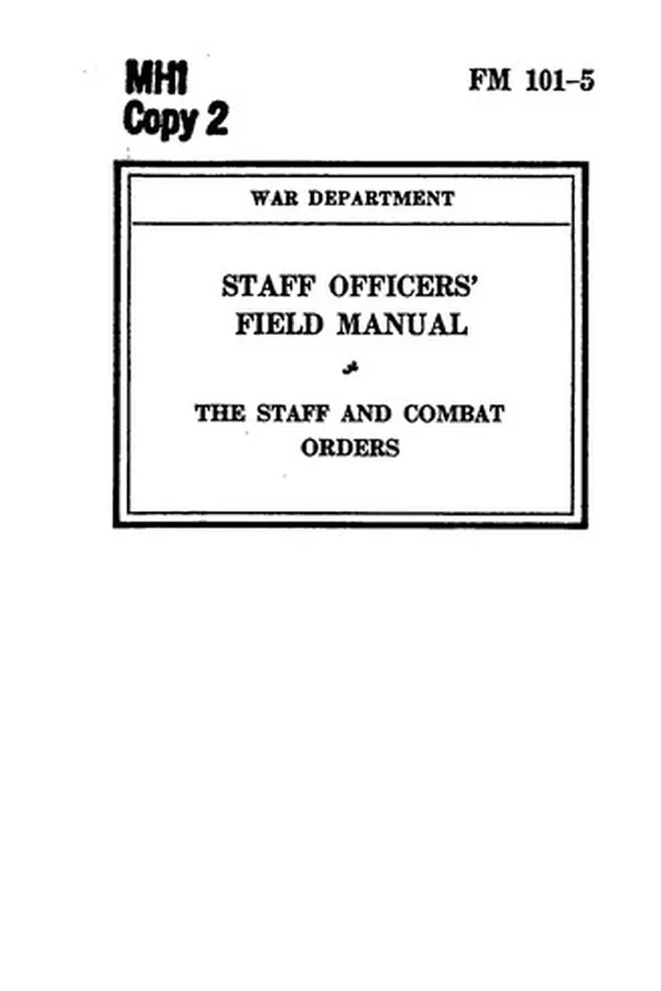 Capa de Staff officers' field manual