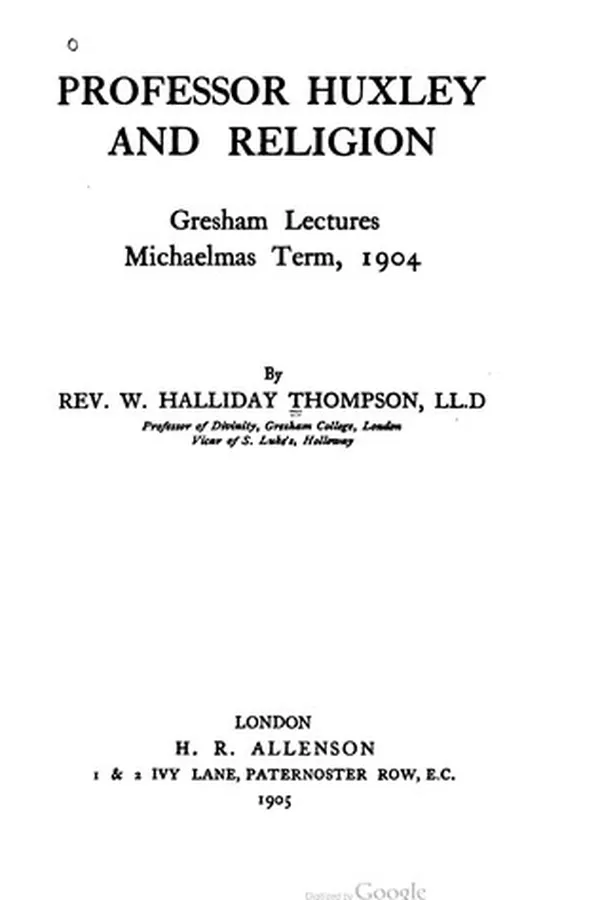 Capa de Professor Huxley and Religion