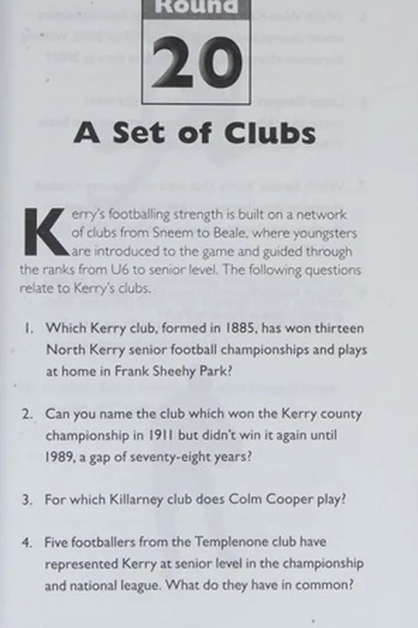 Cover of The Gaelic games quiz book