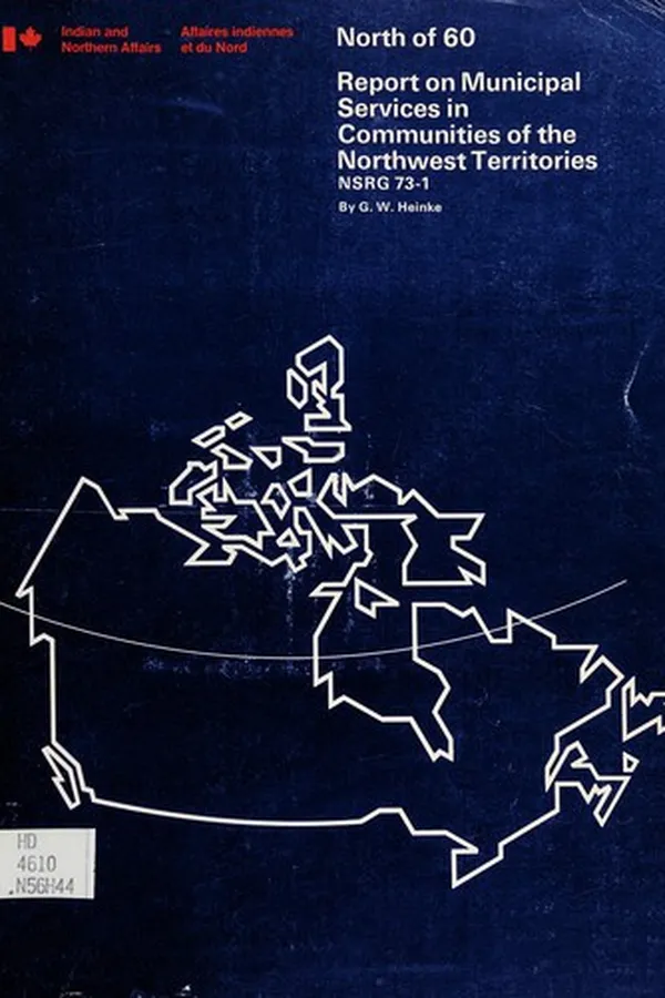 Capa de Report on municipal services in communities of the Northwest Territories