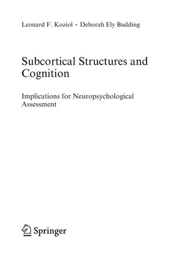 Cover of Subcortical structures and cognition