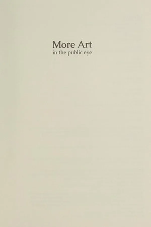 Capa de More art in the public eye