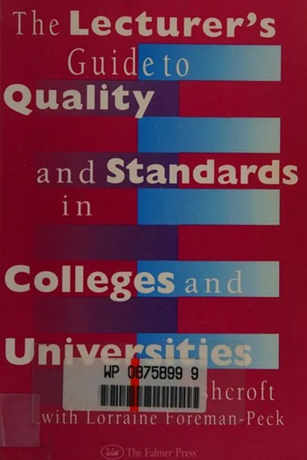 Capa de The lecturer's guide to quality and standards in colleges and universities