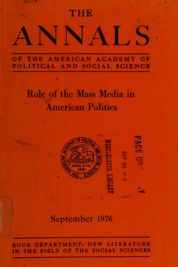 Capa de Role of the mass media in American politics